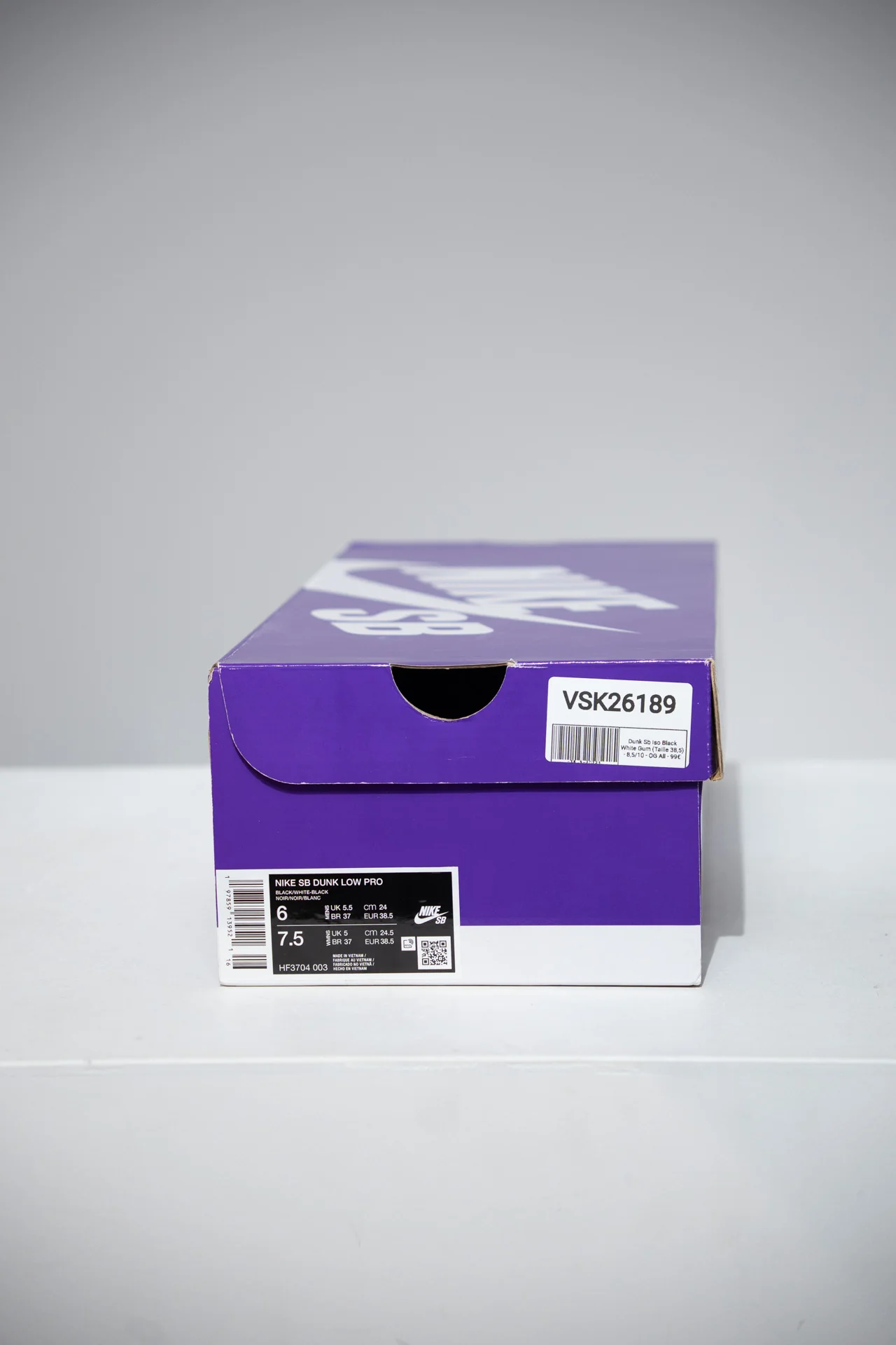 Dunk Sb Iso Black White Gum (Taille 38,5) - Image 4