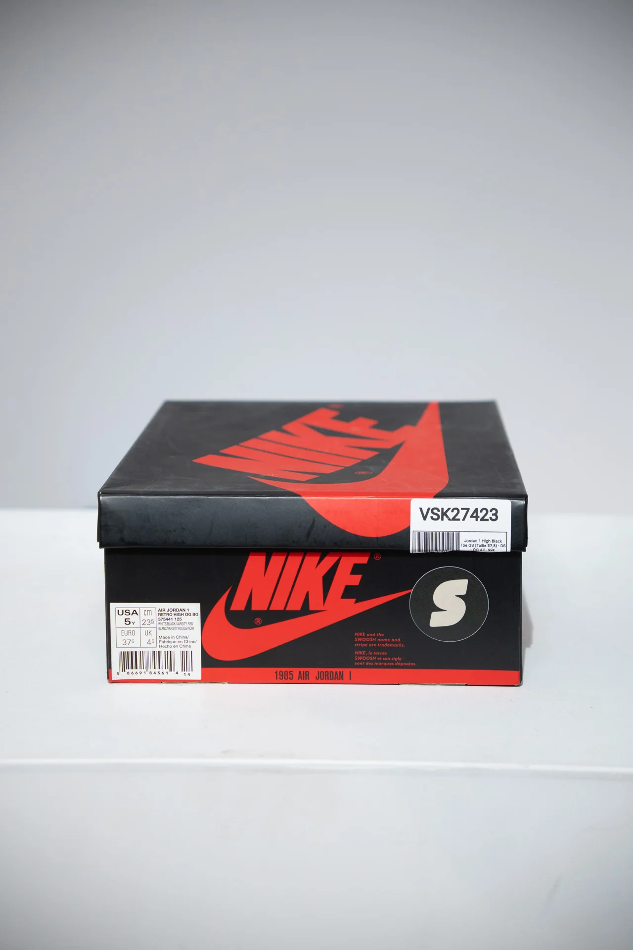 Jordan 1 High Black Toe GS (Taille 37,5) - Image 4